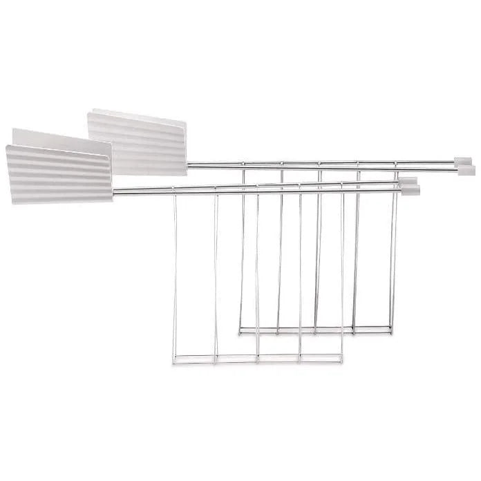Alessi Set 2 Pinze Tostapane Plissè acciaio resina bianco design italiano