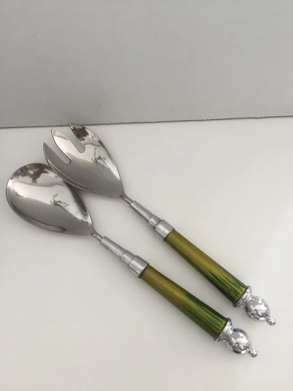 Il mio negozio posate insalata acciaio madreperla verde - Stilmobili