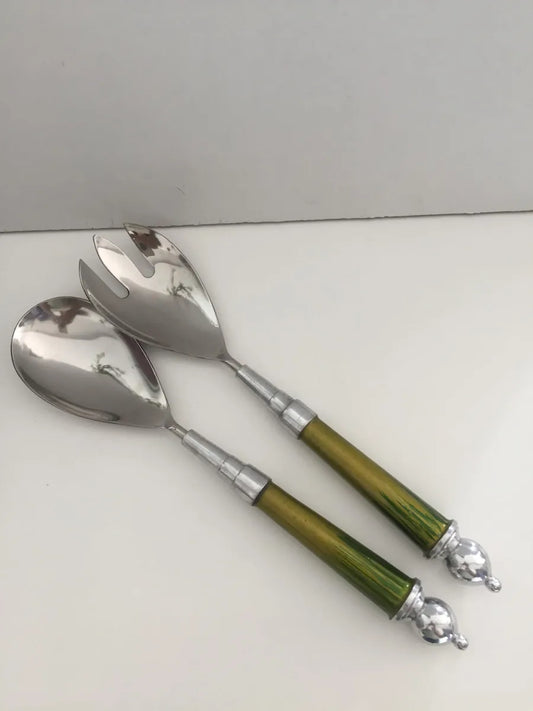 Il mio negozio posate insalata acciaio madreperla verde - Stilmobili