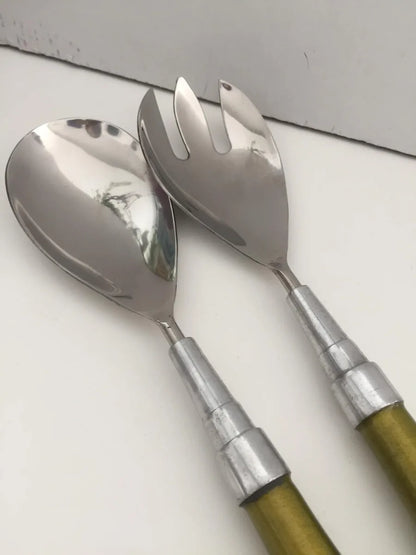 Il mio negozio posate insalata acciaio madreperla verde - Stilmobili