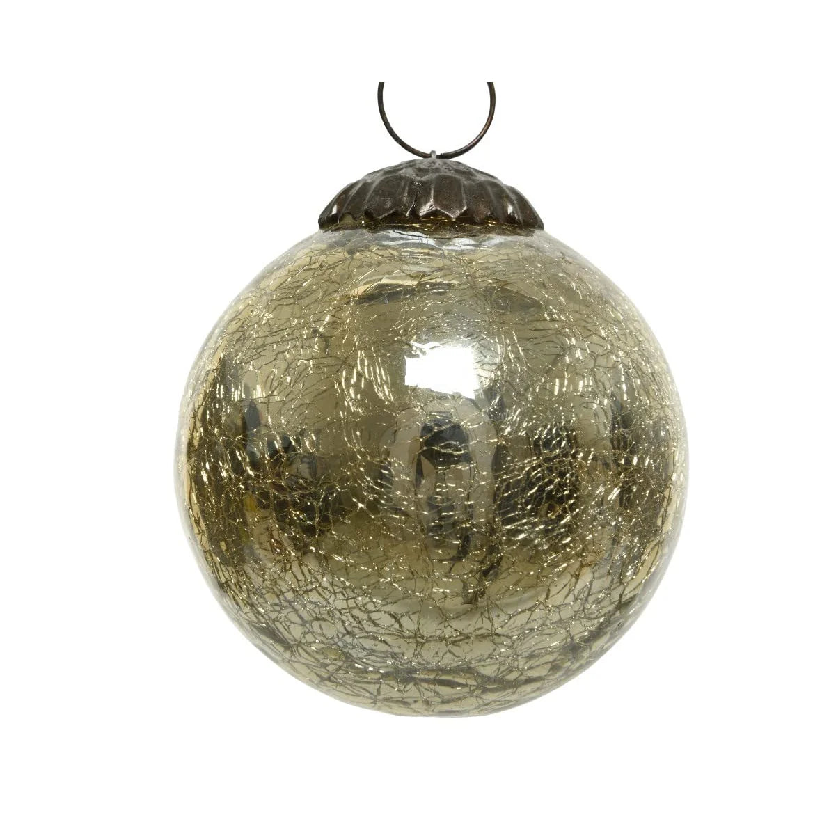 Crackle Sfera in Vetro 75mm Oro - decorazione in vetro colore oro