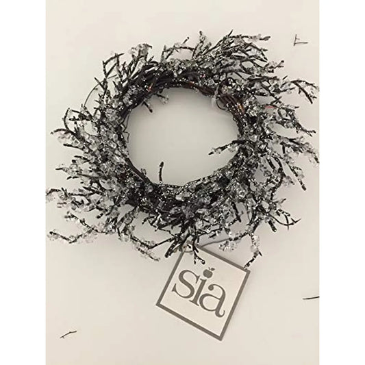 SIA Ghirlanda Glitterata 18cm con glitter rosso e oro, decorazione natalizia scintillante