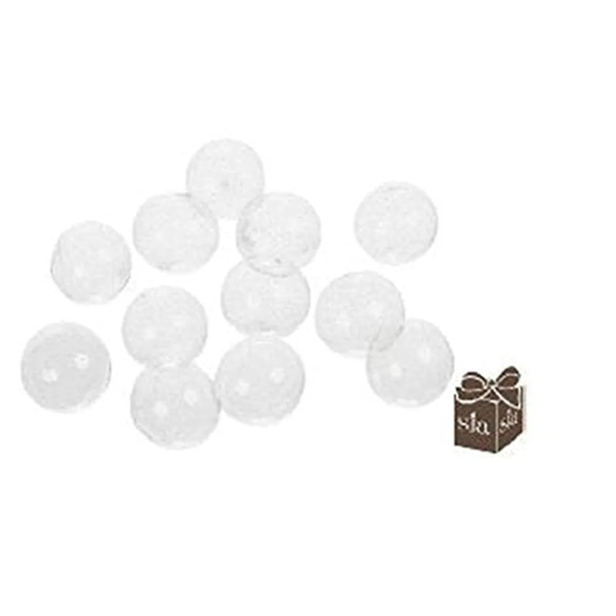 SIA Set 12 Palline Trasparenti in vetro soffiato - Decorazioni natalizie eleganti