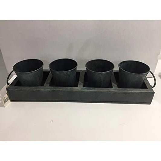 SIA Vaso in Metallo 42cm - Decorazione per Giardino e Terrazza