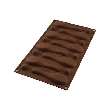 Silikomart stampo silicone cucchiai cioccolato 8 cavità colore marrone