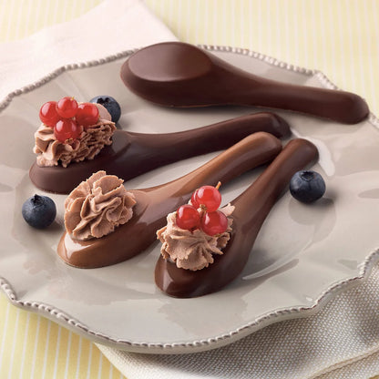 Silikomart stampo silicone cucchiai cioccolato 8 cavità colore marrone