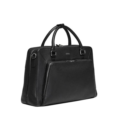 SOCHA Leren Laptoptas 15.6 inch Diamond Unisex Nero - borsa laptop in pelle con tracolla regolabile
