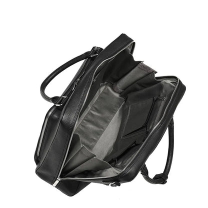 SOCHA Leren Laptoptas 15.6 inch Diamond Unisex Nero - borsa laptop in pelle con tracolla regolabile