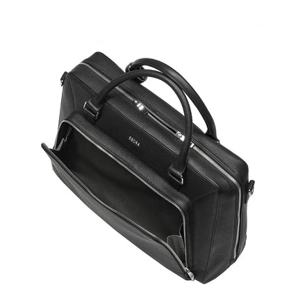 SOCHA Leren Laptoptas 15.6 inch Diamond Unisex Nero - borsa laptop in pelle con tracolla regolabile