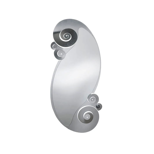 Arti & Mestieri specchio da parete Circeo piccolo legno foglia oro e argento