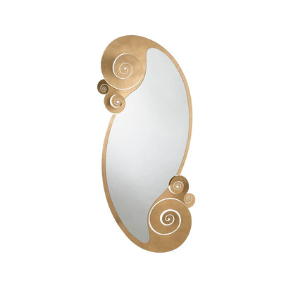 Arti & Mestieri specchio da parete Circeo piccolo legno foglia oro e argento