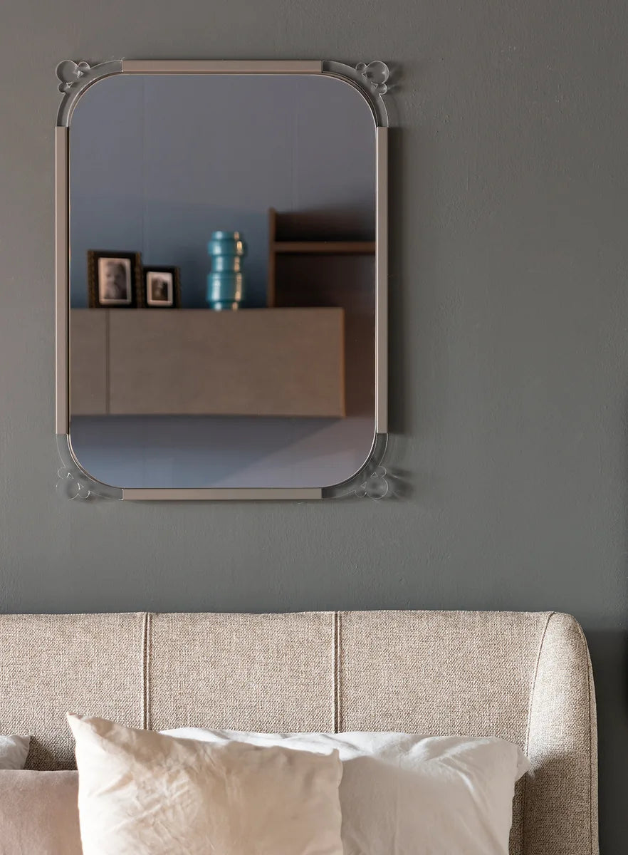 Arti & Mestieri specchio parete Corner Classic ferro 60x80 cm design minimalista colori Giada Fango Nero