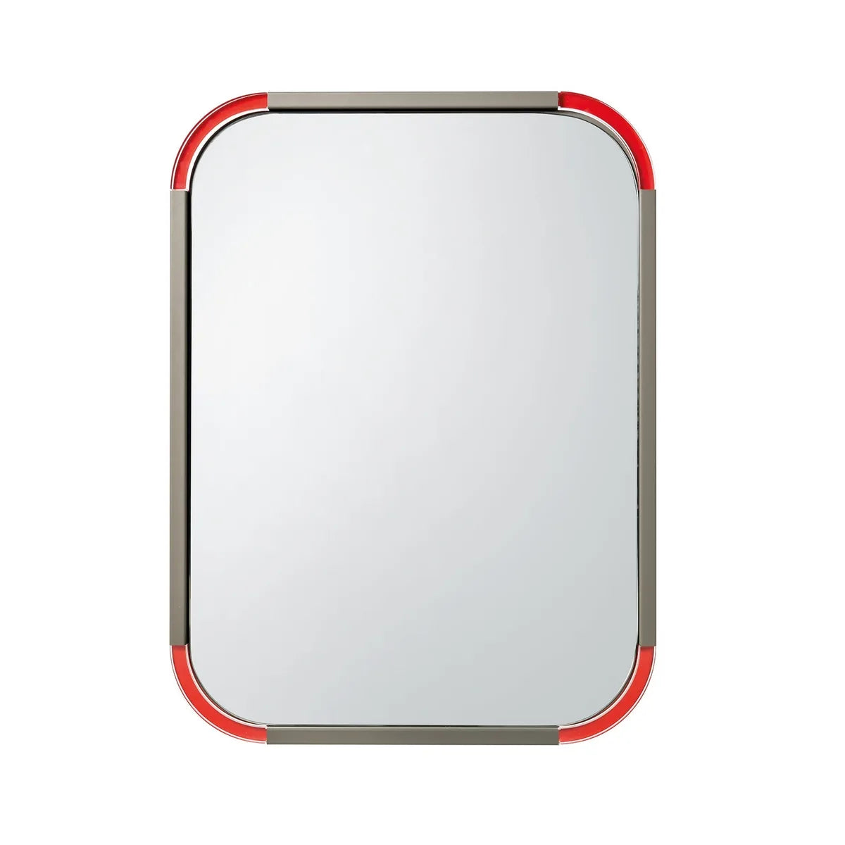 Arti & Mestieri Specchio da parete Corner Liscio in ferro, design minimalista disponibile in Giada, Fango e Nero