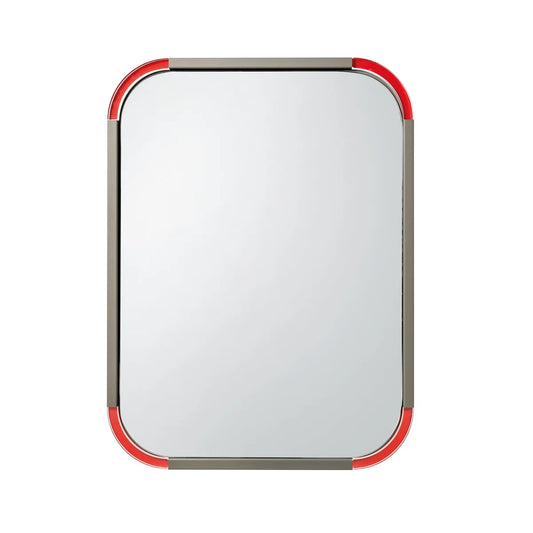 Arti & Mestieri Specchio da parete Corner Liscio in ferro, design minimalista disponibile in Giada, Fango e Nero