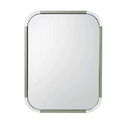 Arti & Mestieri Specchio da parete Corner Liscio in ferro, design minimalista disponibile in Giada, Fango e Nero