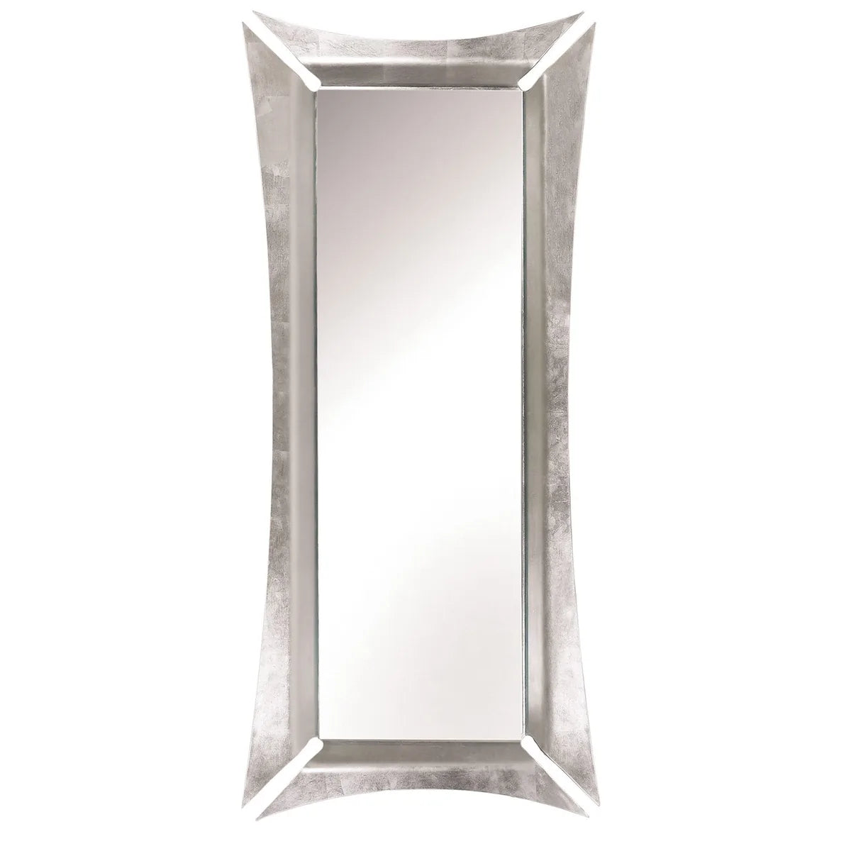 Arti & Mestieri Specchio Lungo Morgana in legno con cornice foglia oro, argento e bianco