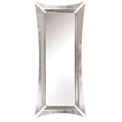 Arti & Mestieri Specchio Lungo Morgana in legno con cornice foglia oro, argento e bianco