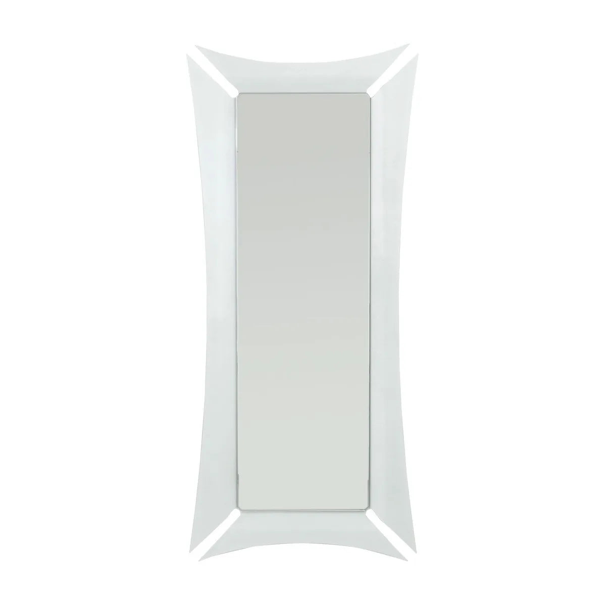 Arti & Mestieri Specchio Lungo Morgana in legno con cornice foglia oro, argento e bianco