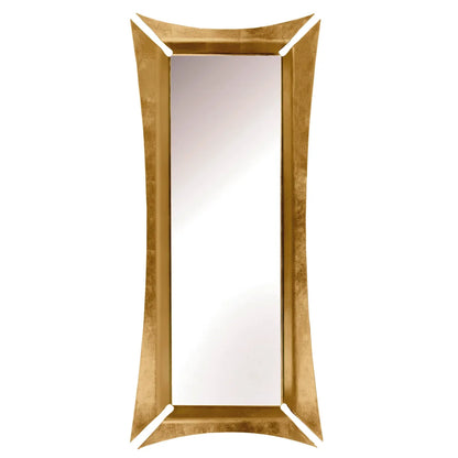 Arti & Mestieri Specchio Lungo Morgana in legno con cornice foglia oro, argento e bianco