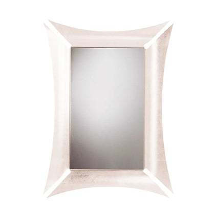 Arti & Mestieri specchio decorativo Morgana rettangolare in foglia argento, oro e bianco