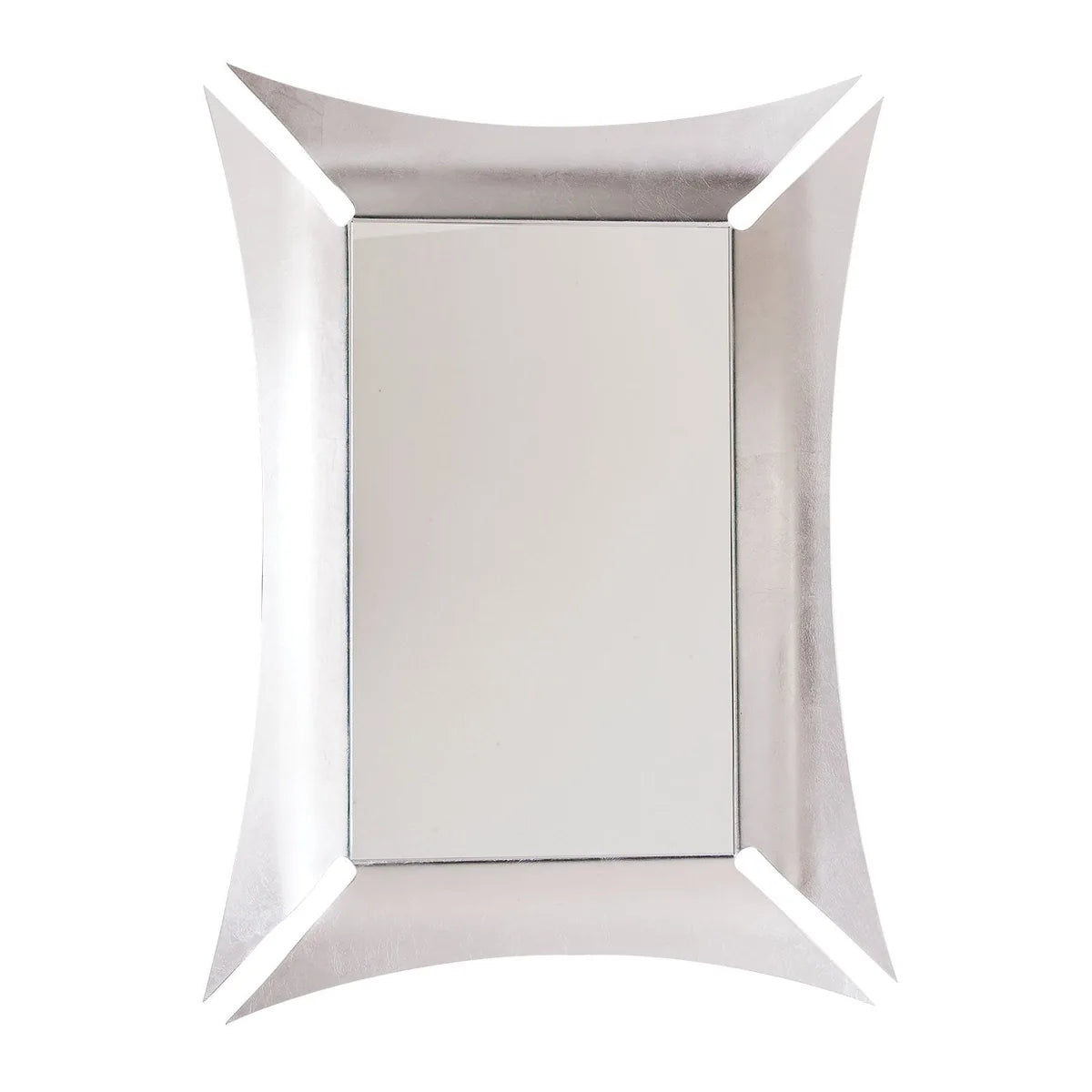 Arti & Mestieri specchio decorativo Morgana rettangolare in foglia argento, oro e bianco