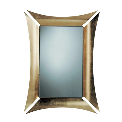 Arti & Mestieri specchio decorativo Morgana rettangolare in foglia argento, oro e bianco