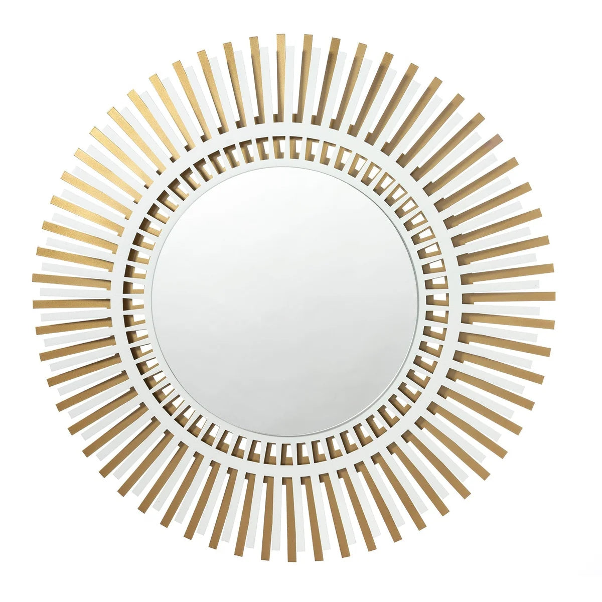 Arti & Mestieri Specchio da parete moderno a raggiera Narciso, design italiano con finitura fango/avorio e nero/bianco