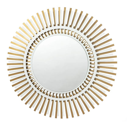 Arti & Mestieri Specchio da parete moderno a raggiera Narciso, design italiano con finitura fango/avorio e nero/bianco