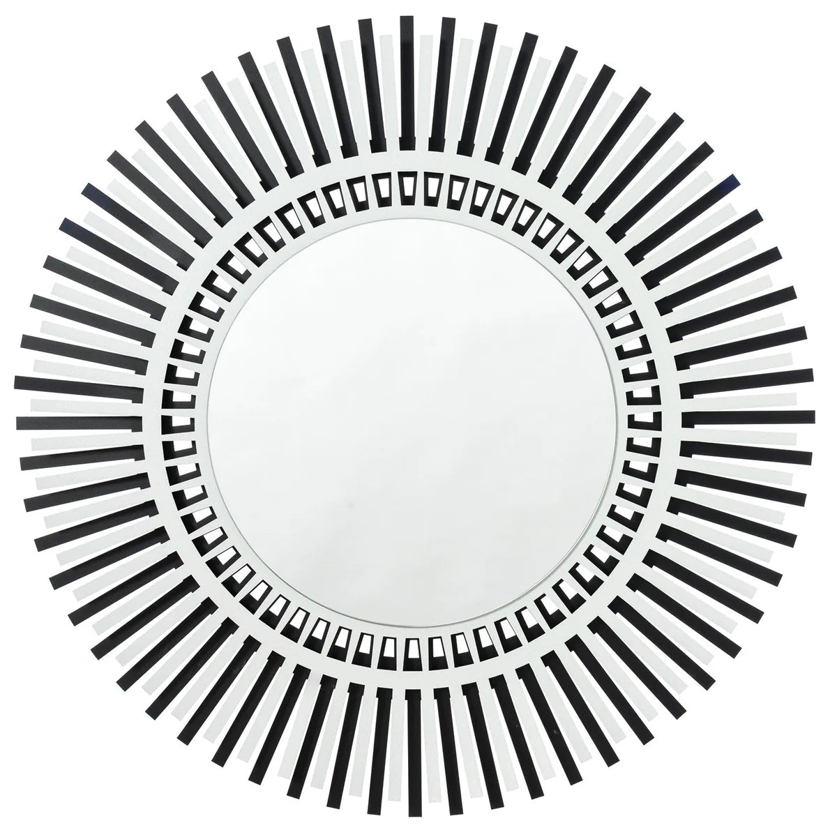 Arti & Mestieri Specchio da parete moderno a raggiera Narciso, design italiano con finitura fango/avorio e nero/bianco