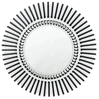 Arti & Mestieri Specchio da parete moderno a raggiera Narciso, design italiano con finitura fango/avorio e nero/bianco
