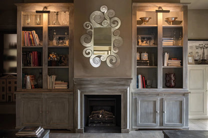 Arti & Mestieri Specchio da parete Temple decorato in foglia oro e argento - Made in Italy