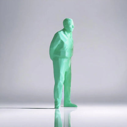 Superstuff Umarell Aquamarine - figura decorativa 3D colore acquamarina