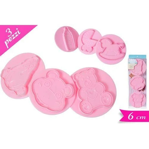 Il mio negozio Taglia biscotti 3 pezzi in plastica e acciaio, set completo per pasticceria