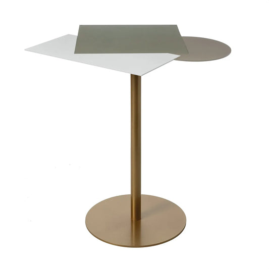 Arti & Mestieri Tavolino da Caffè Kandy in ferro, design geometrico, disponibile con base nera e oro laccato