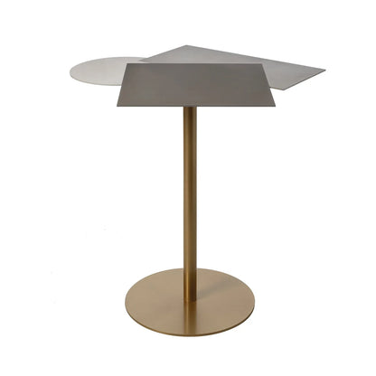 Arti & Mestieri Tavolino da Caffè Kandy in ferro, design geometrico, disponibile con base nera e oro laccato