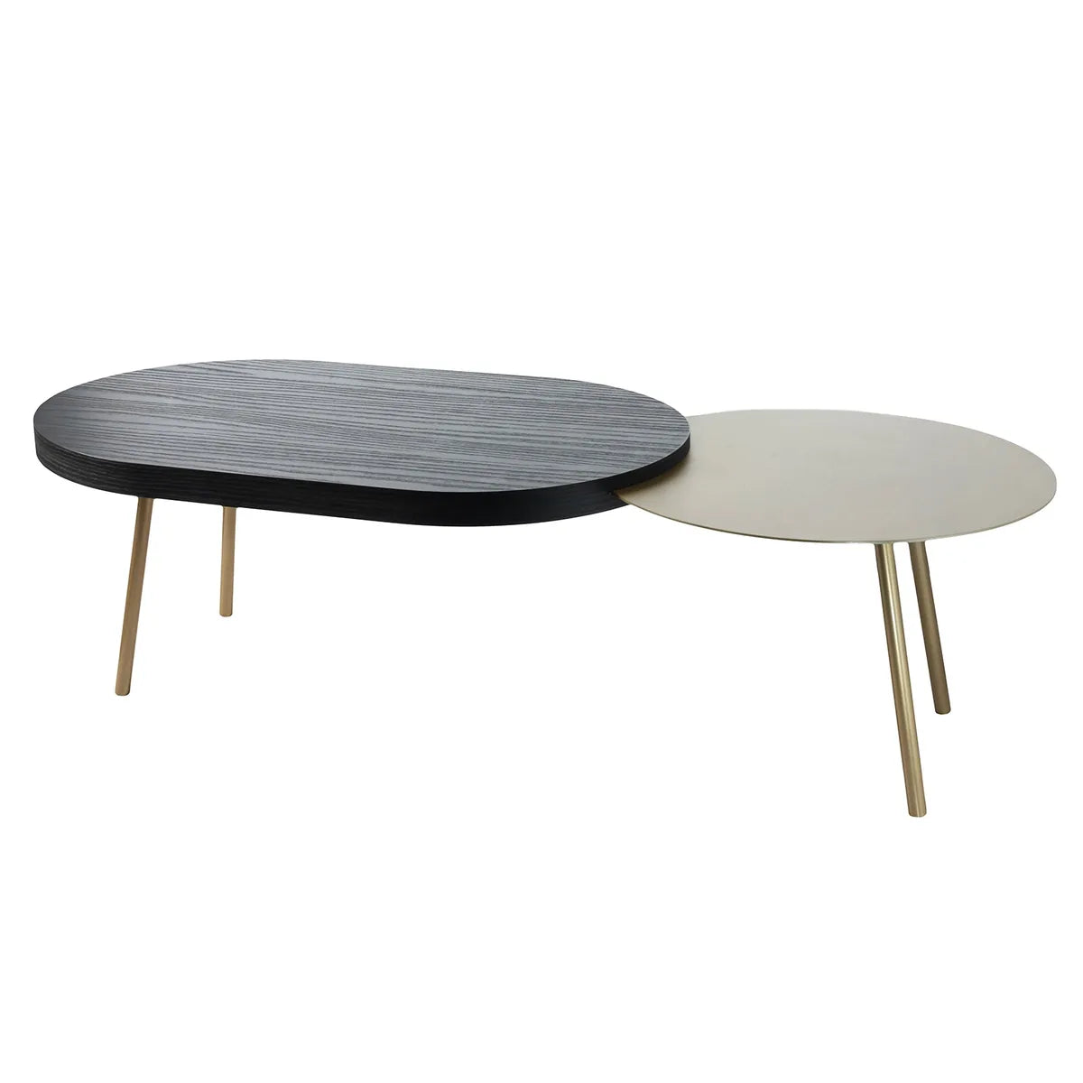 Arti & Mestieri Tavolino Packtop Grande ferro MDF wengè nero oro - Tavolino da soggiorno moderno