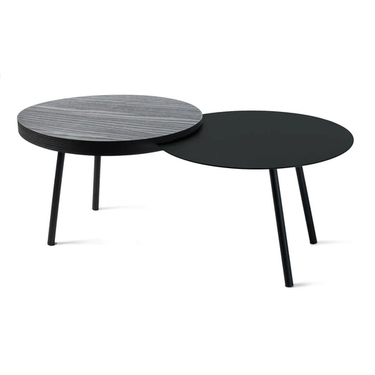 Arti & Mestieri Tavolino Da Soggiorno Packtop Piccolo ferro MDF wengè nero oro laccato sabbia giada