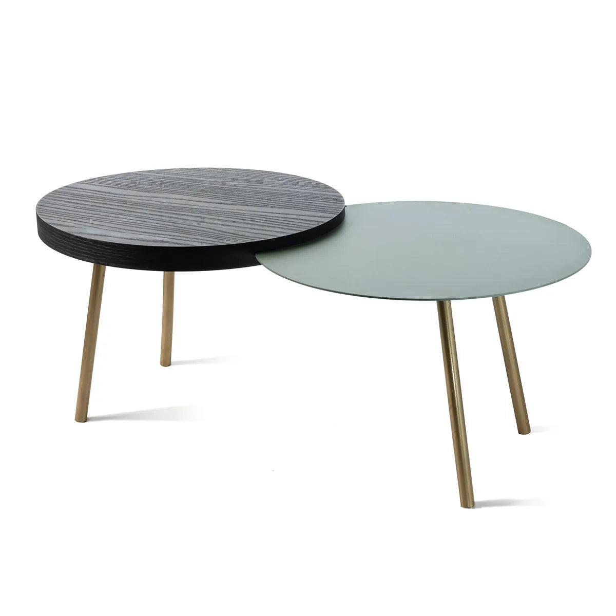 Arti & Mestieri Tavolino Da Soggiorno Packtop Piccolo ferro MDF wengè nero oro laccato sabbia giada