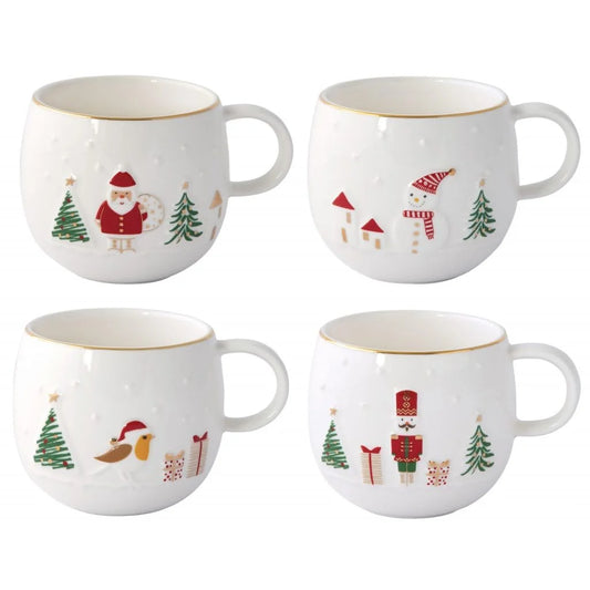 Easy Life tazza porcellana Let It Snow 400ml bianca con decorazione natalizia