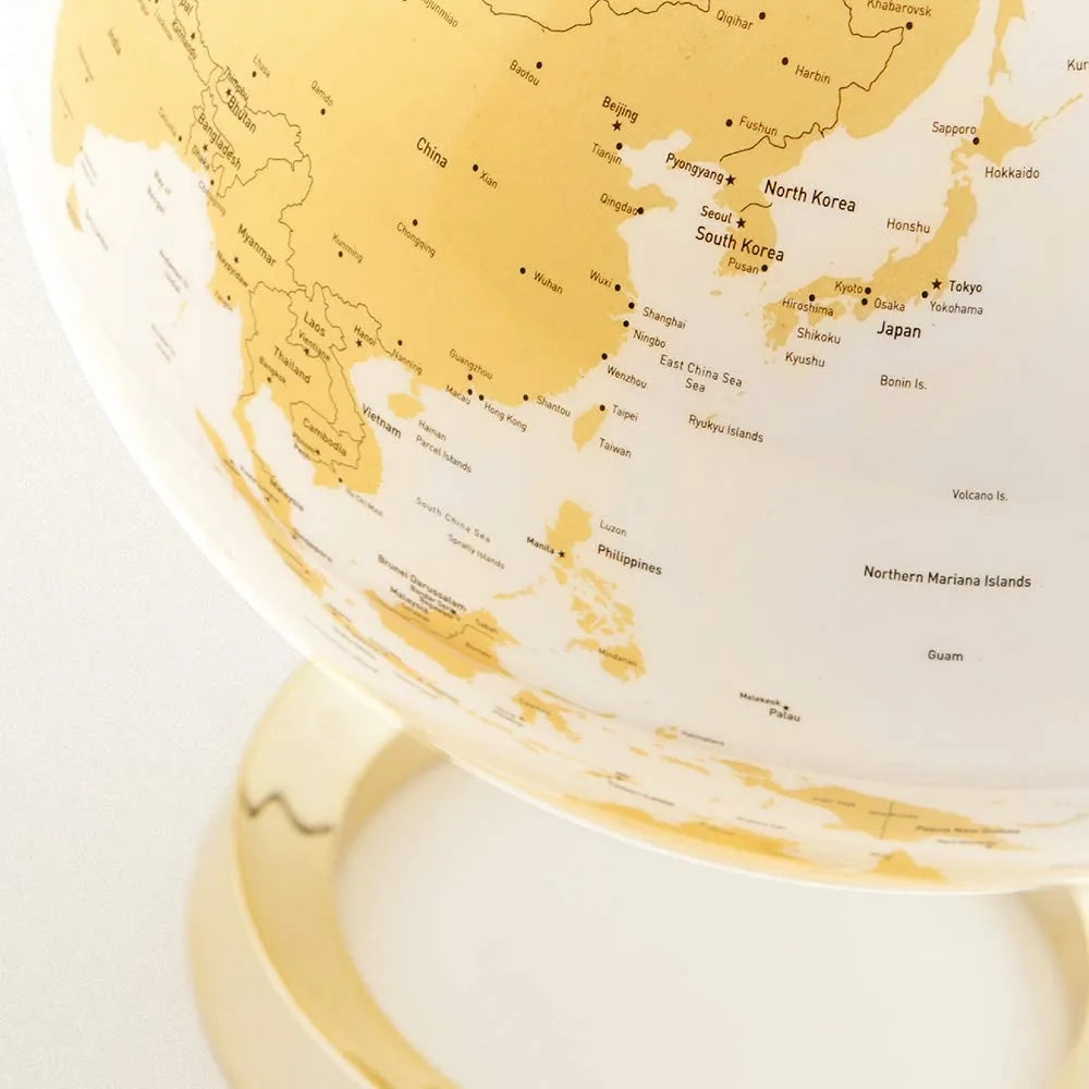 Tecnodidattica Mappamondo Light&Colour con sfera illuminata LED, base nylon, design danese