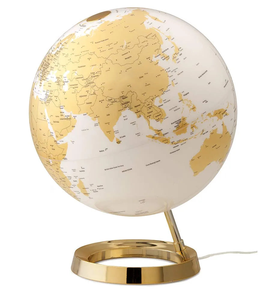 Tecnodidattica Mappamondo Light&Colour con sfera illuminata LED, base nylon, design danese