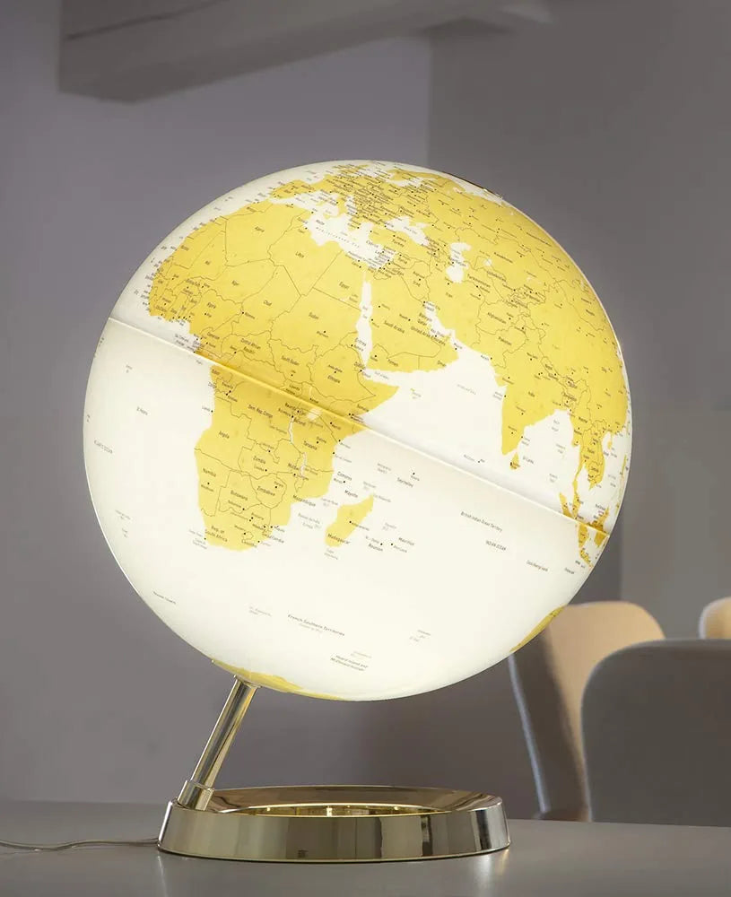 Tecnodidattica Mappamondo Light&Colour con sfera illuminata LED, base nylon, design danese