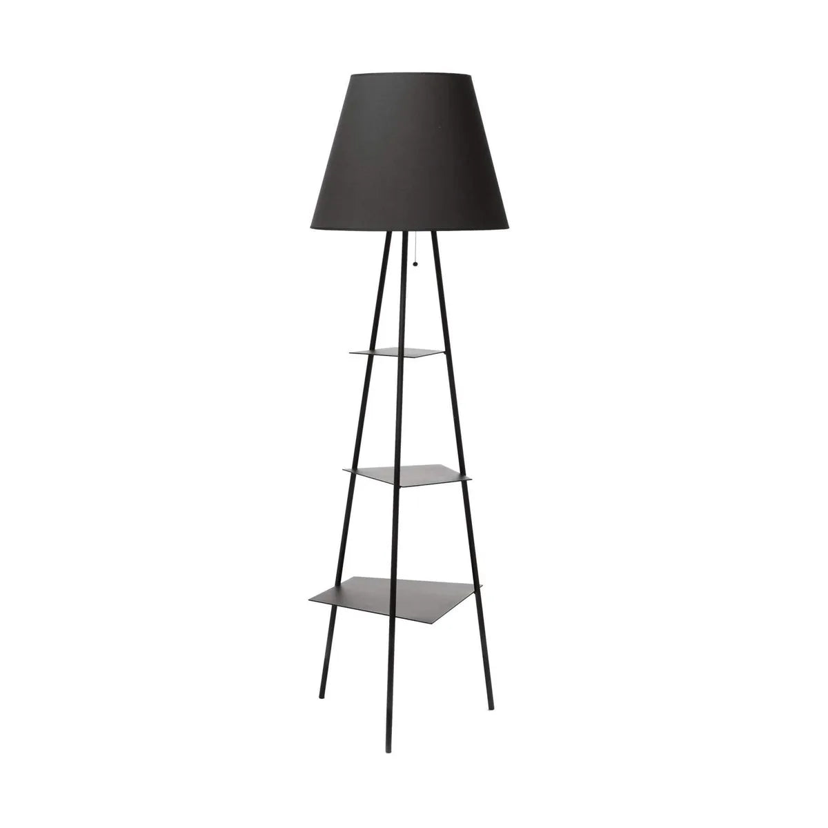 Il mio negozio Tri.Be.Ca lampada a stelo acciaio nero ø 50 cm con ripiani