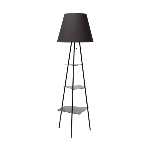 Il mio negozio Tri.Be.Ca lampada a stelo acciaio nero ø 50 cm con ripiani
