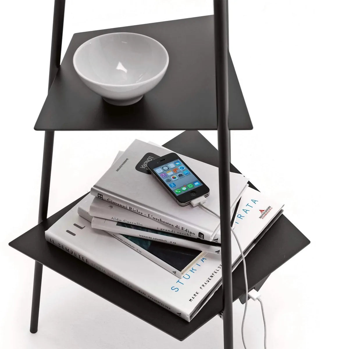 Il mio negozio Tri.Be.Ca lampada a stelo acciaio nero ø 50 cm con ripiani