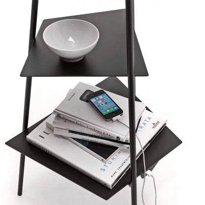Il mio negozio Tri.Be.Ca lampada a stelo acciaio nero ø 50 cm con ripiani