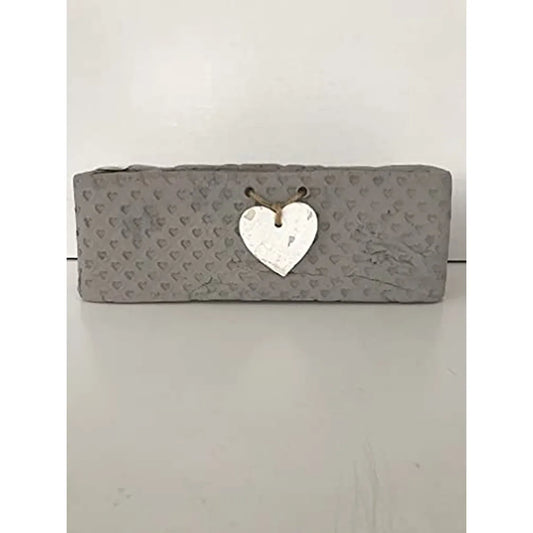 Il mio negozio vaso in cemento con cuore dimensioni 26x9x6 cm grigio naturale