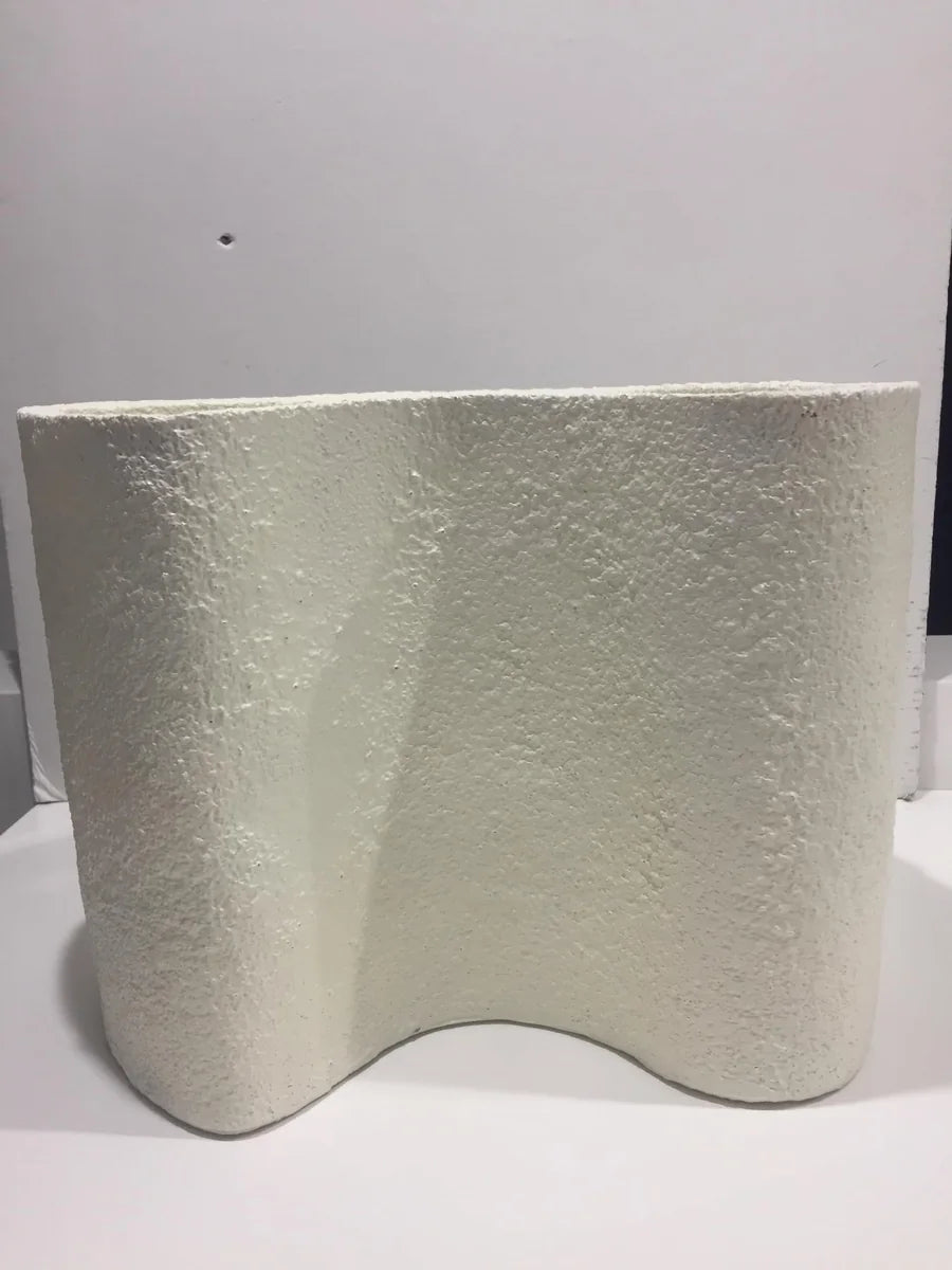 Mascagni vaso in resina bianca 25cm, design italiano moderno per arredamento casa