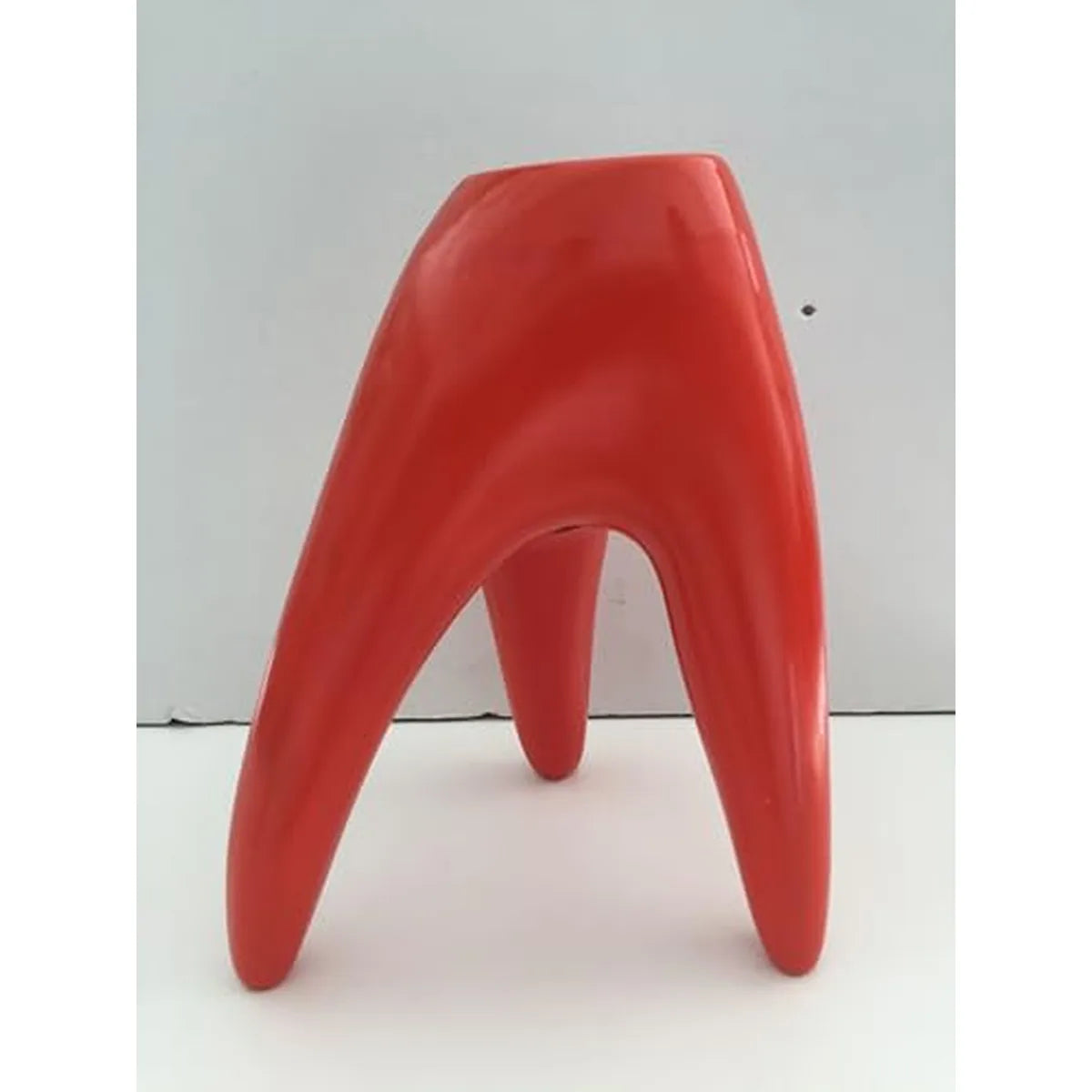 Il mio negozio vaso portafiori ceramica arancio tre piedi 29x14x14 cm