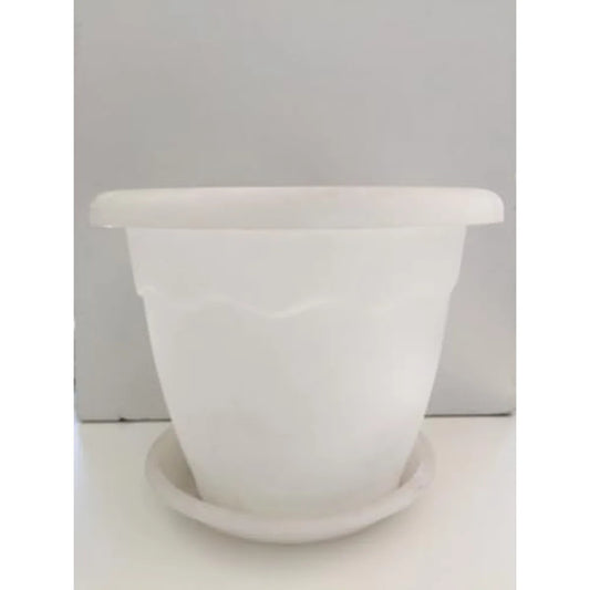 Il mio negozio Vaso Portapiante in plastica colorata Grigio diametro 30cm con sottovaso